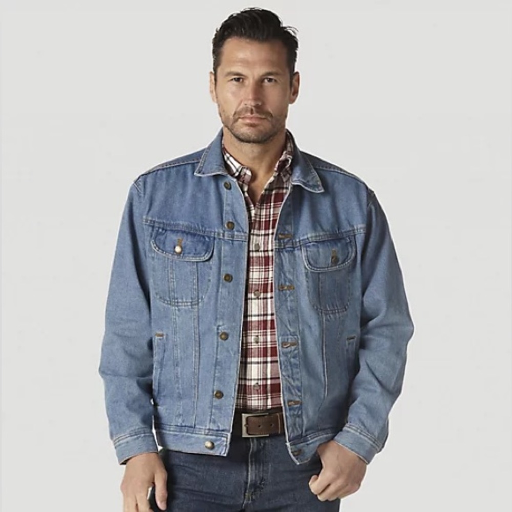 WRANGLER RUGGED WEAR ‘VINTAGE INDIGO DENIM JACKET MEN’S XL